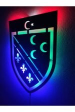Bosna Hersek Bosna Sancak Led Işıklı Ahşap Tablo - Görsel 3