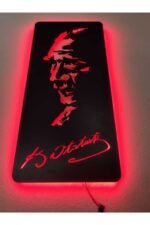 Atatürk Led Işıklı Ahşap Tablo - Görsel 4