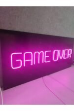Game Over Gamer Neon Led Tabela Dekoratif Aydınlatma - Görsel 4