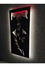 Punisher Led Işıklı Ahşap Tablo - Görsel 4