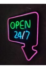 Open 7/24 Açık Neon Led Tabela Neon Yazı - Görsel 4