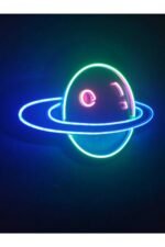 Satürn Neon Tabela Neon Led Dekoratif Duvar Aydınlatması Neon Duvar Dekorasyonu - Görsel 4