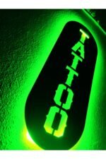 Tattoo Dövme Led Işıklı Ahşap Tablo Tabela - Görsel 4