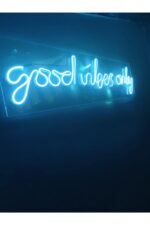 Good Vibes Only Neon Şekiller Işaret Neon Led Dekoratif Duvar Aydınlatması Neon Duvar Yazısı - Görsel 4