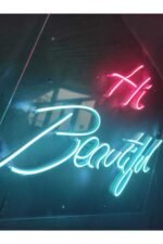 Hi Beautiful Neon Led Dekoratif Duvar Aydınlatması Neon Duvar Yazısı - Görsel 4