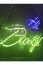 Hi Beatiful Neon Led Dekoratif Duvar Aydınlatması Neon Duvar Yazısı - Görsel 4
