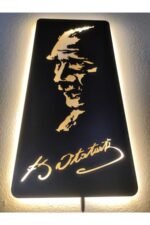 Mustafa Kemal Atatürk Led Işıklı Ahşap Tablo - Görsel 4