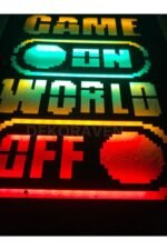 Game On World Of Gamer Led Işıklı Ahşap Dekoratif Tablo - Görsel 4