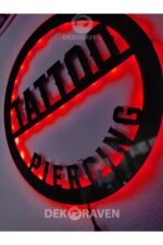 Tatto & Piercing Led Işıklı Tablo-iç Mekan Tabela - Görsel 5