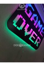 Game Over Led Işıklı Ahşap Tablo - Görsel 5