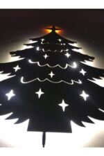 Yıl Başı Ağacı-çam Ağacı Yeşil Mdf Led Işıklı - Görsel 4