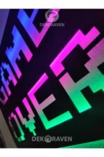 Game Over Led Işıklı Ahşap Tablo - Görsel 6