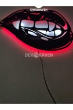 Dudak Led Işıklı Ahşap Tablo -40x54 - Görsel 5