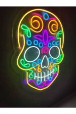Kurukafa Neon Led Tasarım Kafe Neon Dekoratif Neon Renkli Neon Tabela Iskelet Neon - Görsel 5