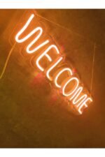 Welcome Neon Led Duvar Dekoru Aydınlatması Neon Led Tabela - Görsel 5