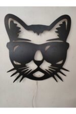 Cool Kedi Led Işıklı Ahşap Tablo - Görsel 6