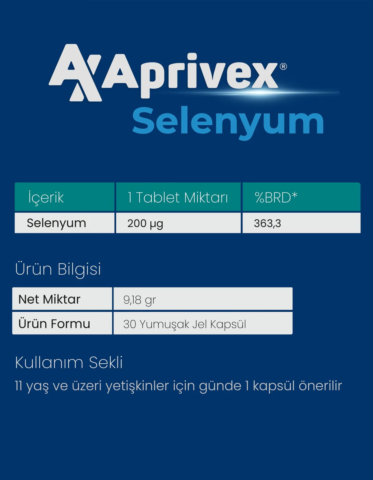 Aprivex Selenyum 30 Yumuşak Kapsül - Görsel 2