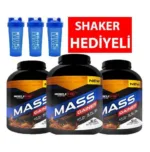 Mass Gainer 3kg Çikolata Aromalı 3 ADET + 3 ADET SHAKER HEDİYELİ