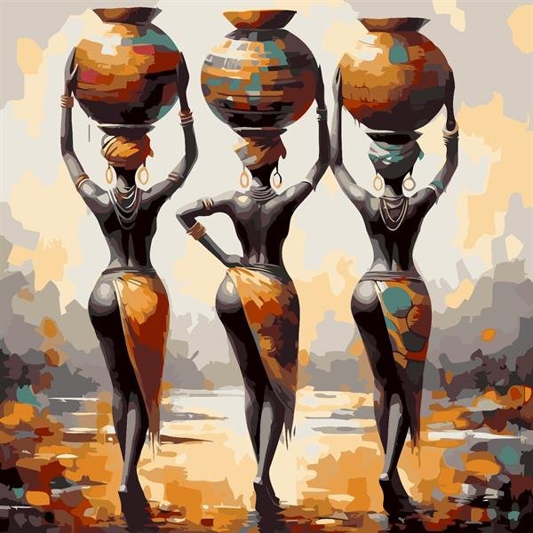 Sayılarla Boyama Seti Afrikalı Kadınlar