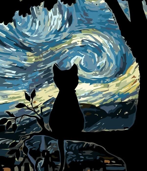 Sayılarla Boyama Seti Van Gogh Kedi